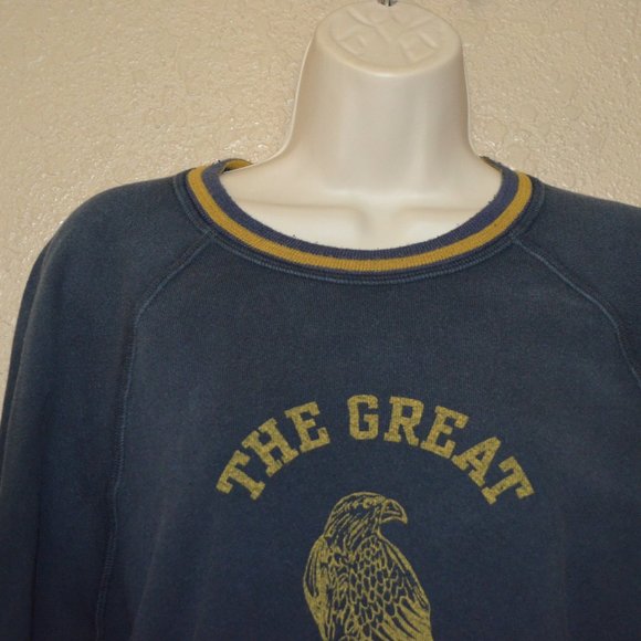 $245 Sz 1 S The Great. Navy College Hawks Long Sleeve Sweatshirt - Picture 4 of 7